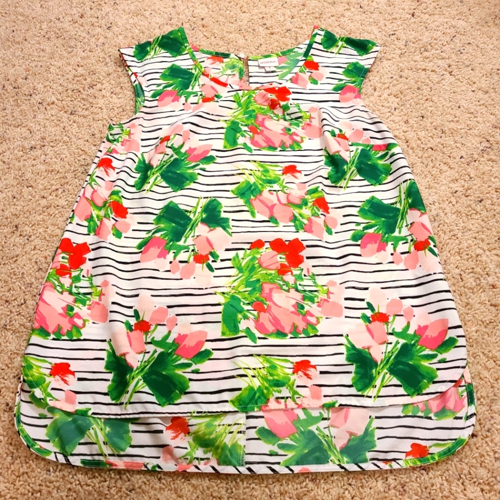 Merona Floral Print Striped Blouse